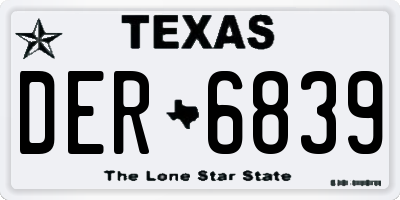 TX license plate DER6839