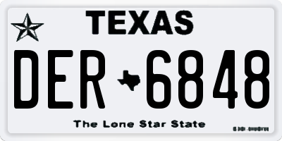 TX license plate DER6848