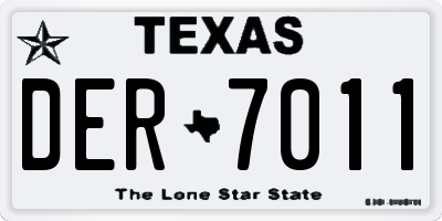 TX license plate DER7011