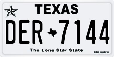 TX license plate DER7144