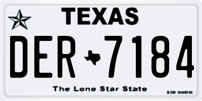 TX license plate DER7184