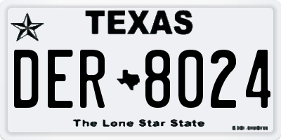 TX license plate DER8024