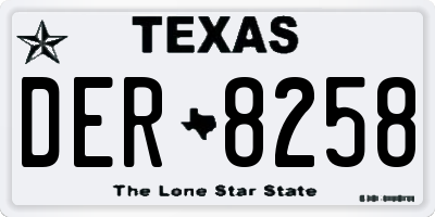 TX license plate DER8258