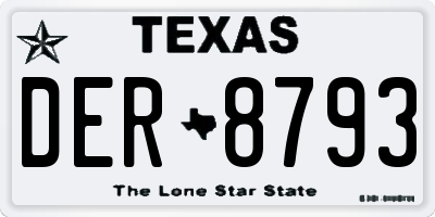 TX license plate DER8793