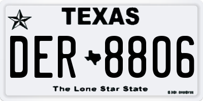 TX license plate DER8806