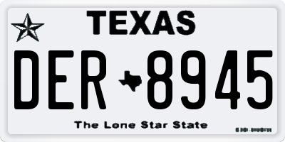 TX license plate DER8945