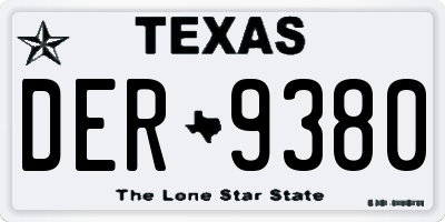 TX license plate DER9380