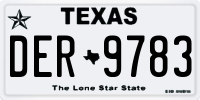 TX license plate DER9783