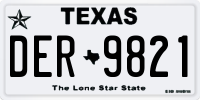TX license plate DER9821