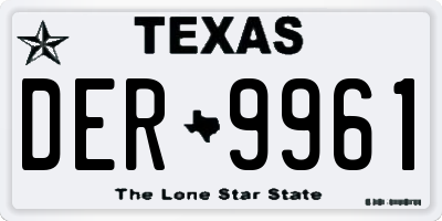 TX license plate DER9961