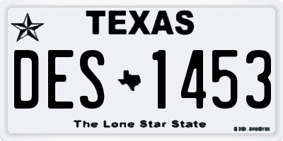 TX license plate DES1453