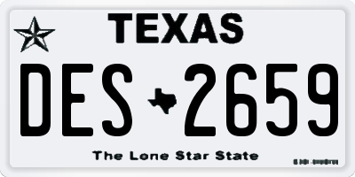 TX license plate DES2659