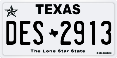 TX license plate DES2913
