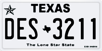 TX license plate DES3211