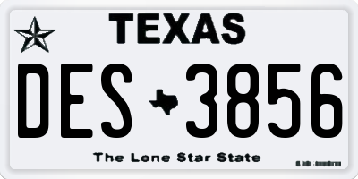 TX license plate DES3856