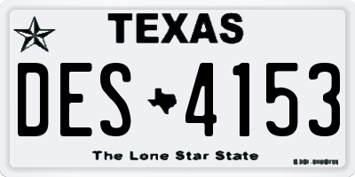 TX license plate DES4153