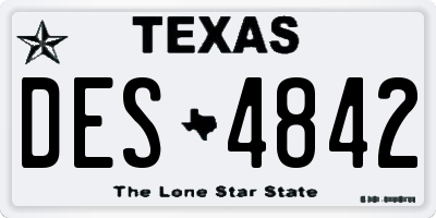 TX license plate DES4842