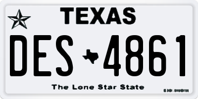 TX license plate DES4861