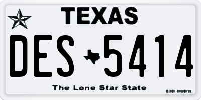 TX license plate DES5414