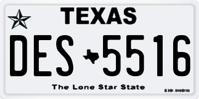 TX license plate DES5516