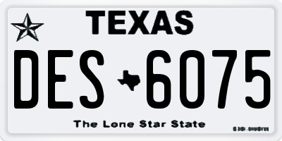 TX license plate DES6075