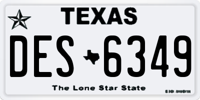 TX license plate DES6349