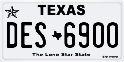 TX license plate DES6900