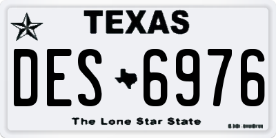 TX license plate DES6976