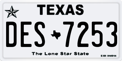 TX license plate DES7253
