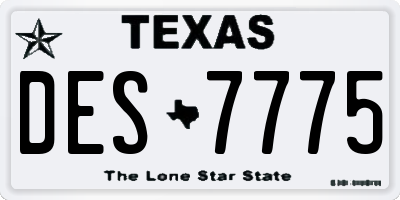 TX license plate DES7775