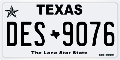 TX license plate DES9076