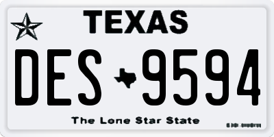 TX license plate DES9594
