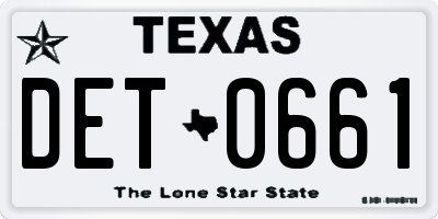 TX license plate DET0661
