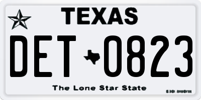 TX license plate DET0823