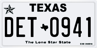 TX license plate DET0941