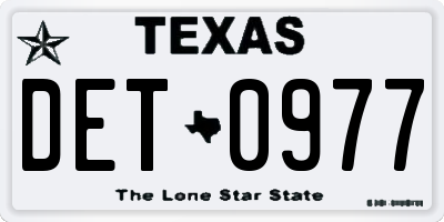 TX license plate DET0977