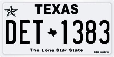 TX license plate DET1383