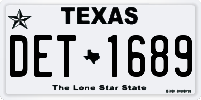 TX license plate DET1689