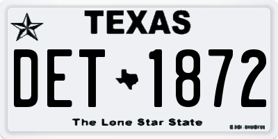 TX license plate DET1872