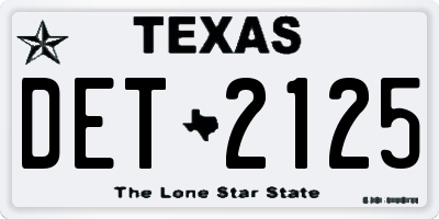 TX license plate DET2125