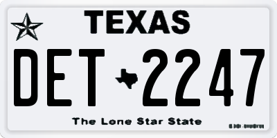 TX license plate DET2247