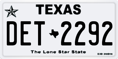 TX license plate DET2292