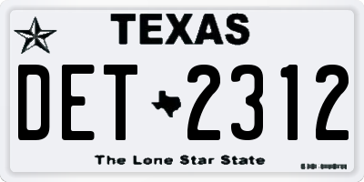 TX license plate DET2312