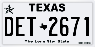 TX license plate DET2671