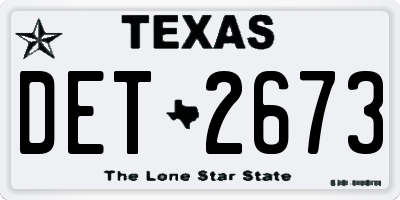 TX license plate DET2673