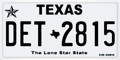 TX license plate DET2815