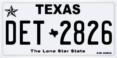 TX license plate DET2826