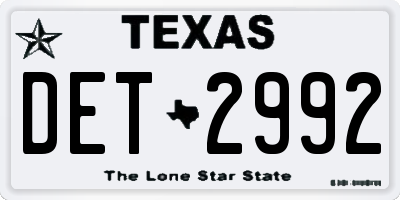 TX license plate DET2992