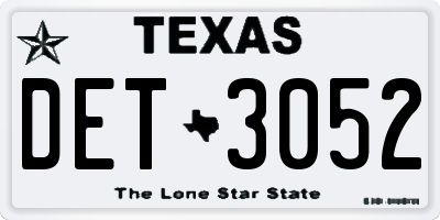 TX license plate DET3052