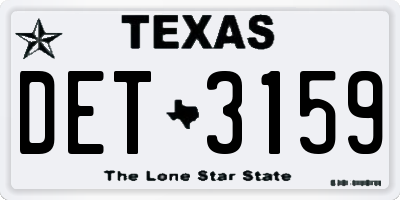 TX license plate DET3159